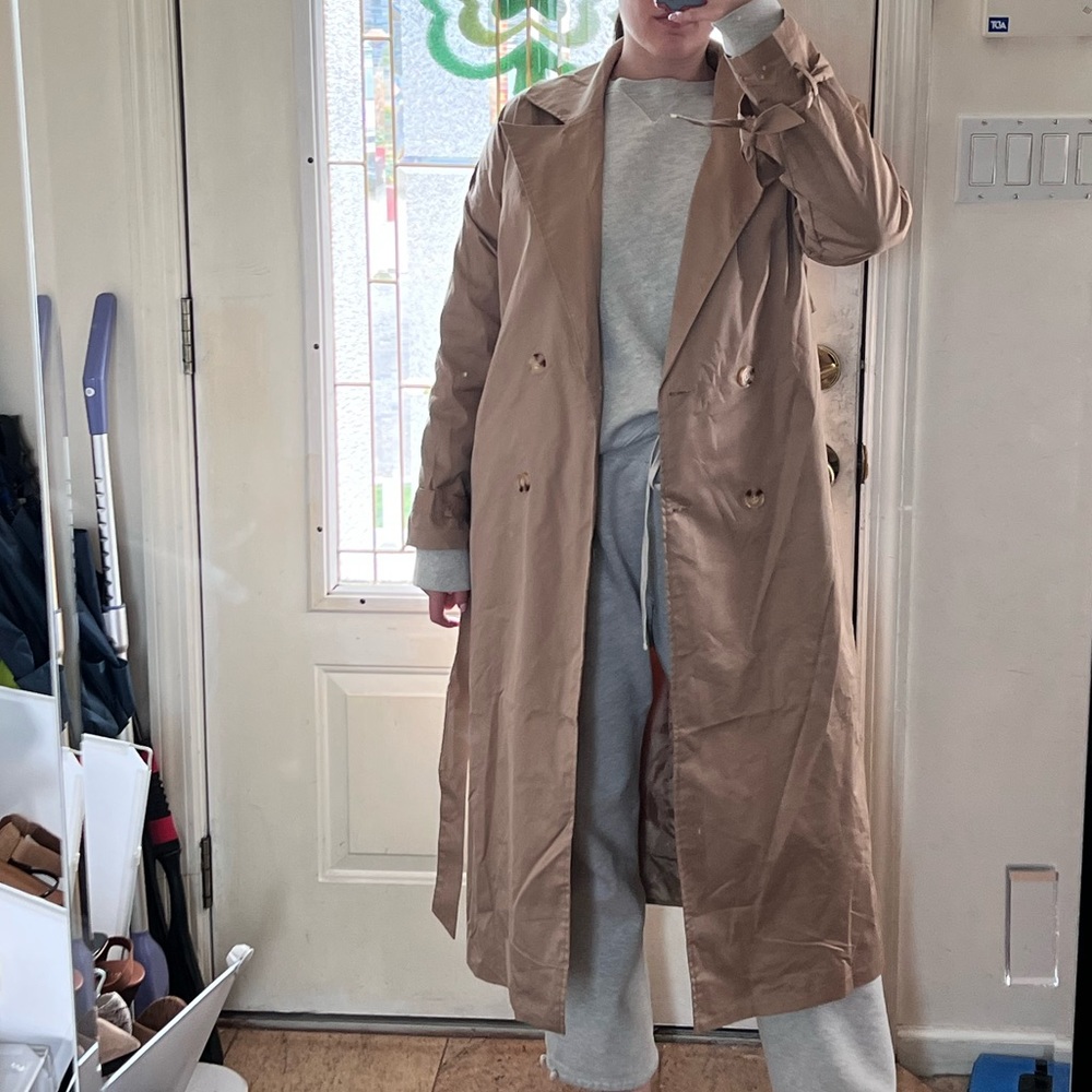 Missguided Beige Oversized Trench Coat